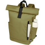 Zaino con chiusura arrotolabile per portatile da 15,6" in PET riciclato certificato GRS Byron 18L personalizzato con logo - Pubblienne