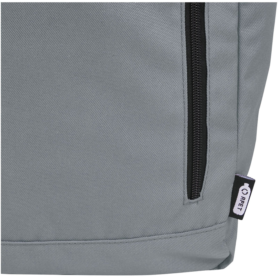 Zaino con chiusura arrotolabile per portatile da 15,6" in PET riciclato certificato GRS Byron 18L personalizzato con logo - Pubblienne