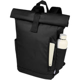 Zaino con chiusura arrotolabile per portatile da 15,6" in PET riciclato certificato GRS Byron 18L personalizzato con logo - Pubblienne
