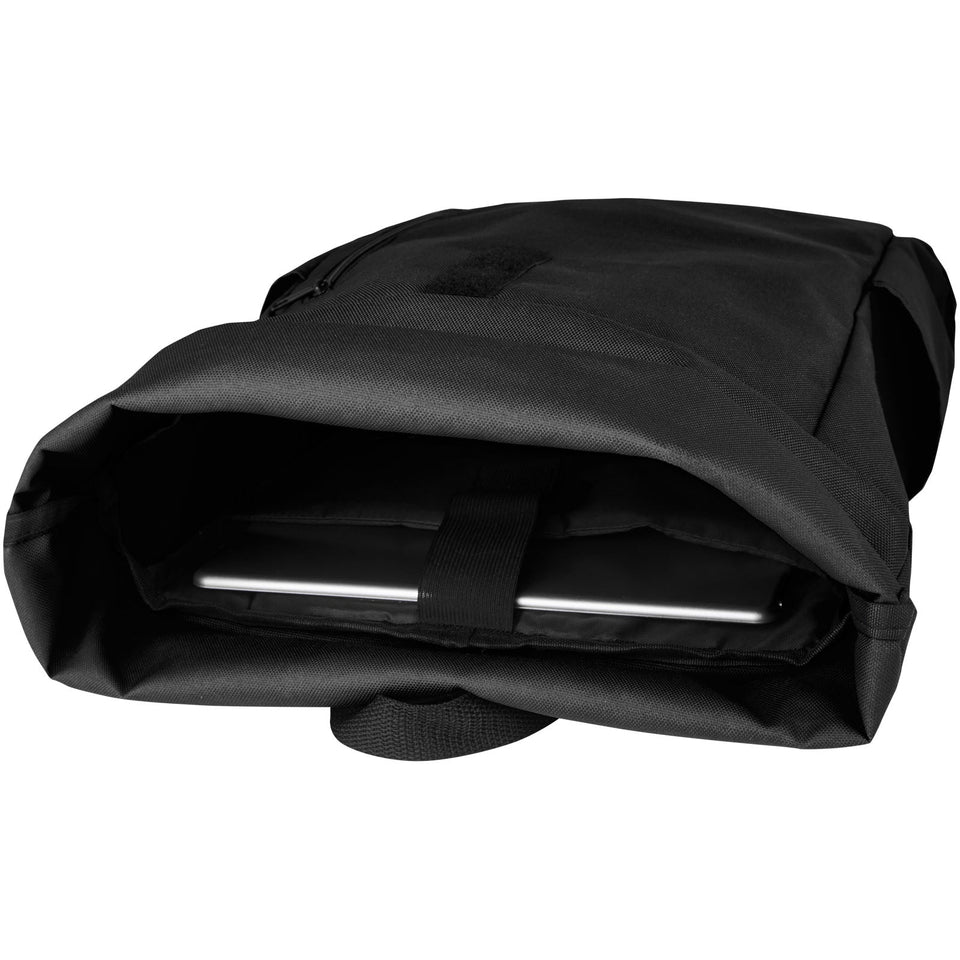 Zaino con chiusura arrotolabile per portatile da 15,6" in PET riciclato certificato GRS Byron 18L personalizzato con logo - Pubblienne