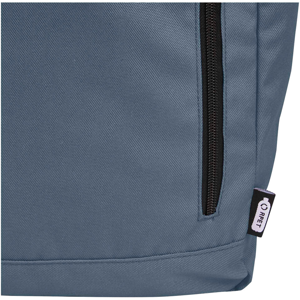 Zaino con chiusura arrotolabile per portatile da 15,6" in PET riciclato certificato GRS Byron 18L personalizzato con logo - Pubblienne