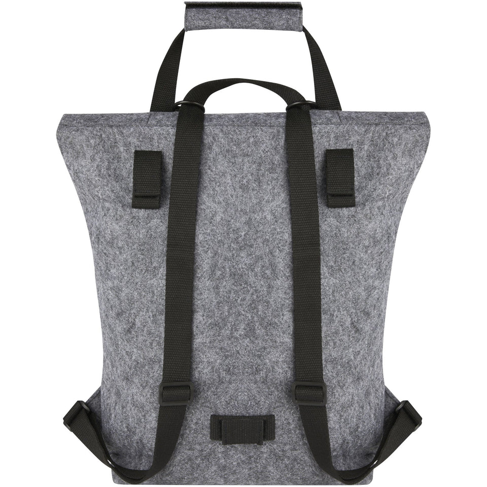 Borsa per bicicletta con chiusura arrotolabile in feltro riciclato GRS Felta - 13L personalizzato con logo - Pubblienne