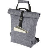 Borsa per bicicletta con chiusura arrotolabile in feltro riciclato GRS Felta - 13L personalizzato con logo - Pubblienne