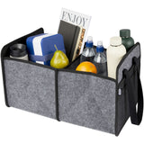 Organizer pieghevole per auto in feltro riciclato certificato GRS Felta personalizzato con logo - Pubblienne