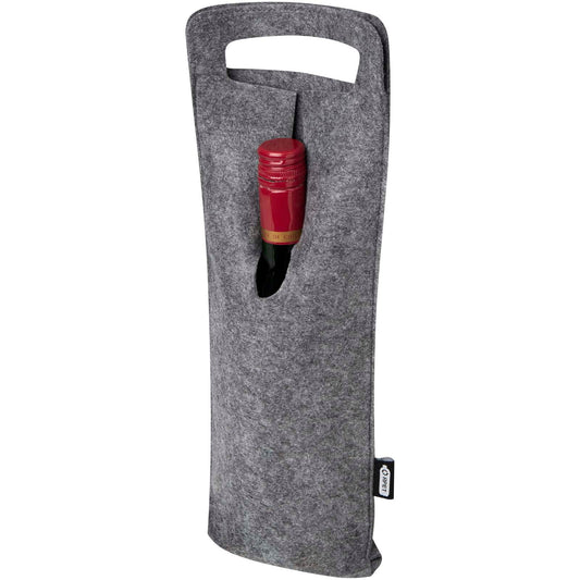 Sacchetto per bottiglia di vino in feltro riciclato certificato GRS da 75 cl Felta personalizzato con logo - Pubblienne