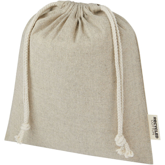 Sacchetto per confezione regalo medio in cotone riciclato 150 g/m² certificato GRS Pheebs - 1,5L personalizzato con logo - Pubblienne
