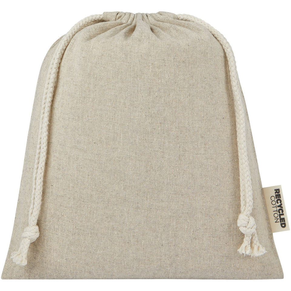 Sacchetto per confezione regalo medio in cotone riciclato 150 g/m² certificato GRS Pheebs - 1,5L personalizzato con logo - Pubblienne