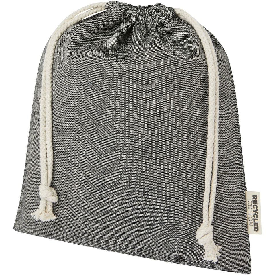 Sacchetto per confezione regalo medio in cotone riciclato 150 g/m² certificato GRS Pheebs - 1,5L personalizzato con logo - Pubblienne