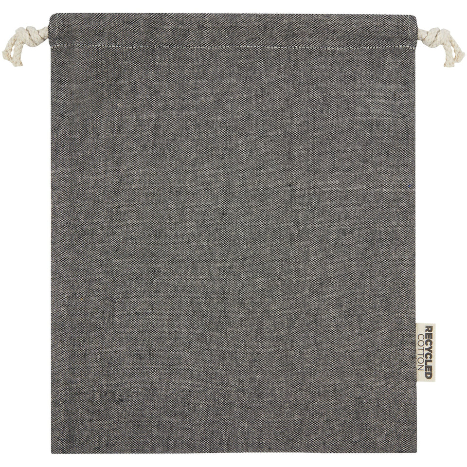 Sacchetto per confezione regalo medio in cotone riciclato 150 g/m² certificato GRS Pheebs - 1,5L personalizzato con logo - Pubblienne