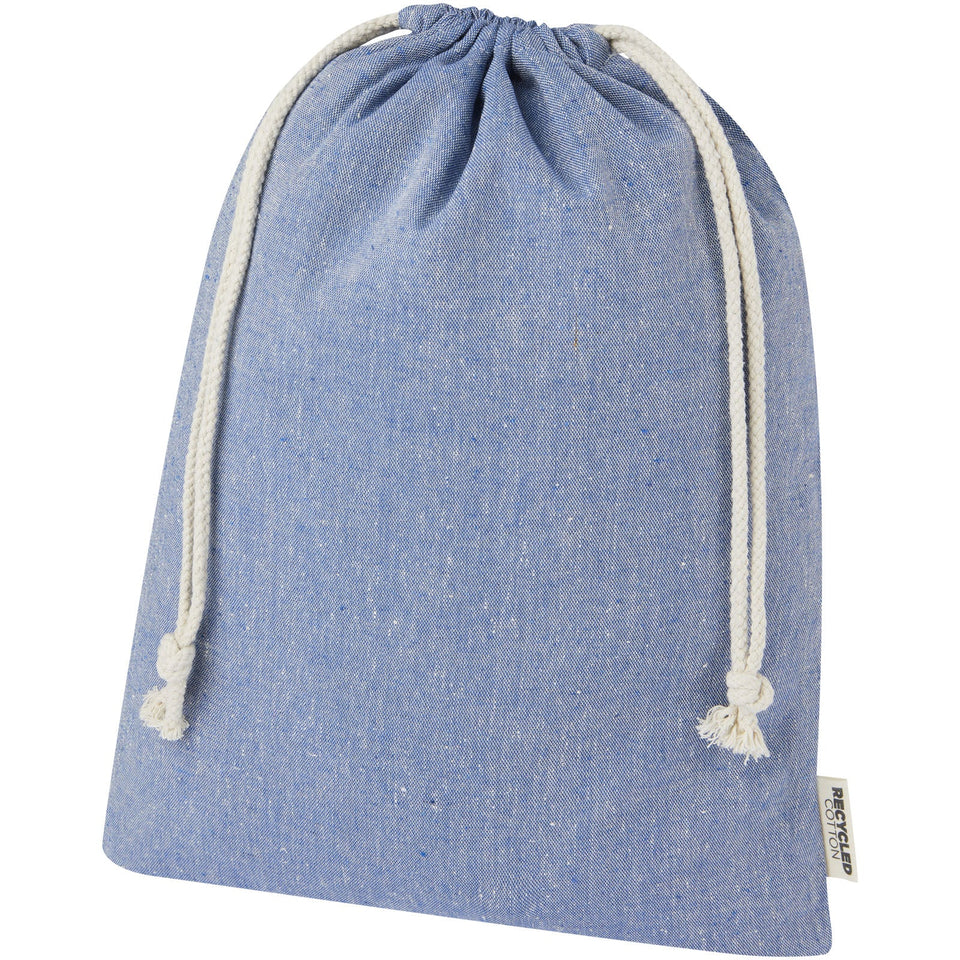 Sacchetto per confezione regalo grande in cotone riciclato 150 g/m² certificato GRS Pheebs - 4L personalizzato con logo - Pubblienne