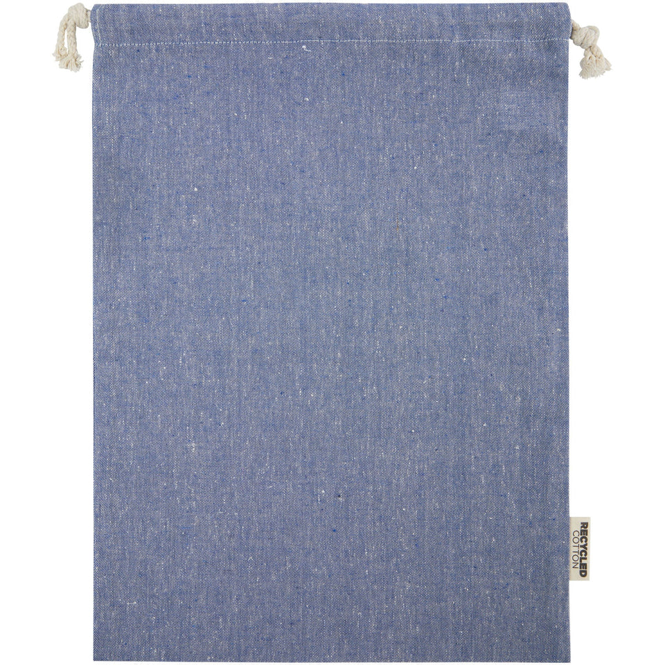 Sacchetto per confezione regalo grande in cotone riciclato 150 g/m² certificato GRS Pheebs - 4L personalizzato con logo - Pubblienne