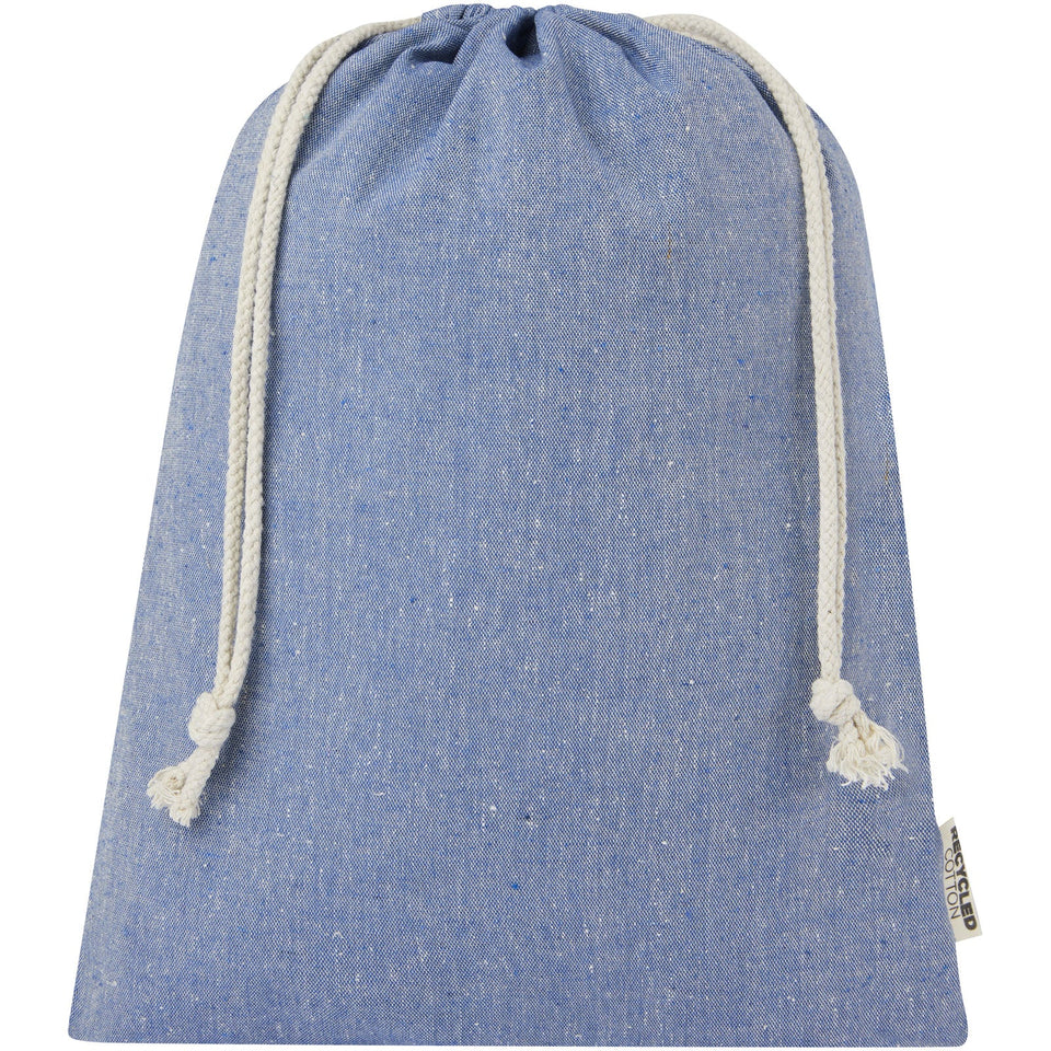 Sacchetto per confezione regalo grande in cotone riciclato 150 g/m² certificato GRS Pheebs - 4L personalizzato con logo - Pubblienne