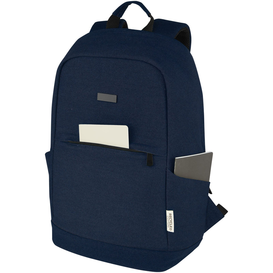Zaino antifurto per portatile da 15,6" in canvas riciclato certificato GRS Joey - 18L personalizzato con logo - Pubblienne