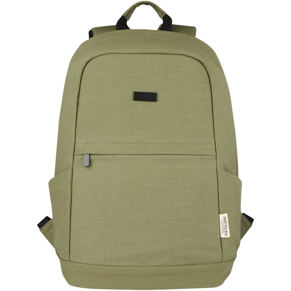 Zaino antifurto per portatile da 15,6" in canvas riciclato certificato GRS Joey - 18L personalizzato con logo - Pubblienne