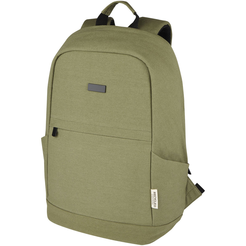 Zaino antifurto per portatile da 15,6" in canvas riciclato certificato GRS Joey - 18L personalizzato con logo - Pubblienne