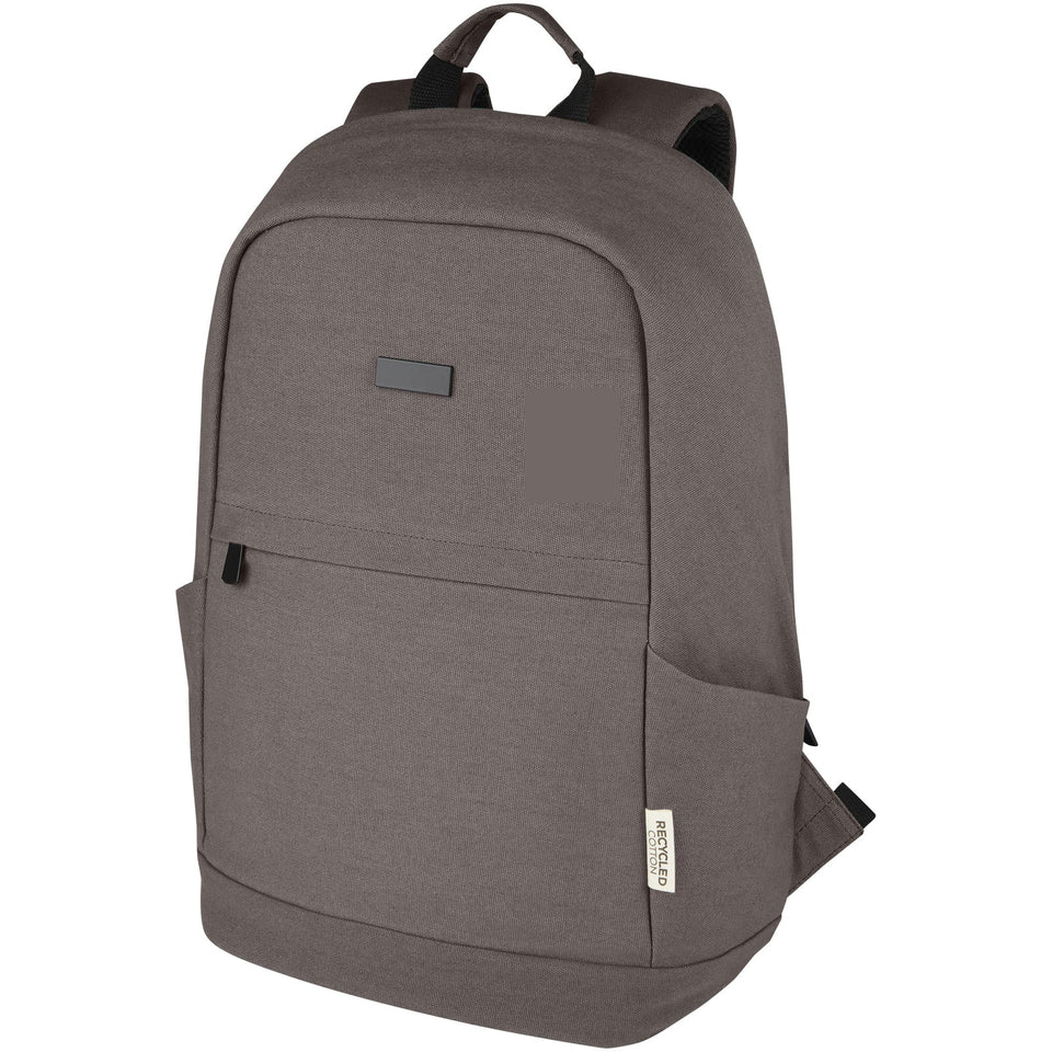 Zaino antifurto per portatile da 15,6" in canvas riciclato certificato GRS Joey - 18L personalizzato con logo - Pubblienne