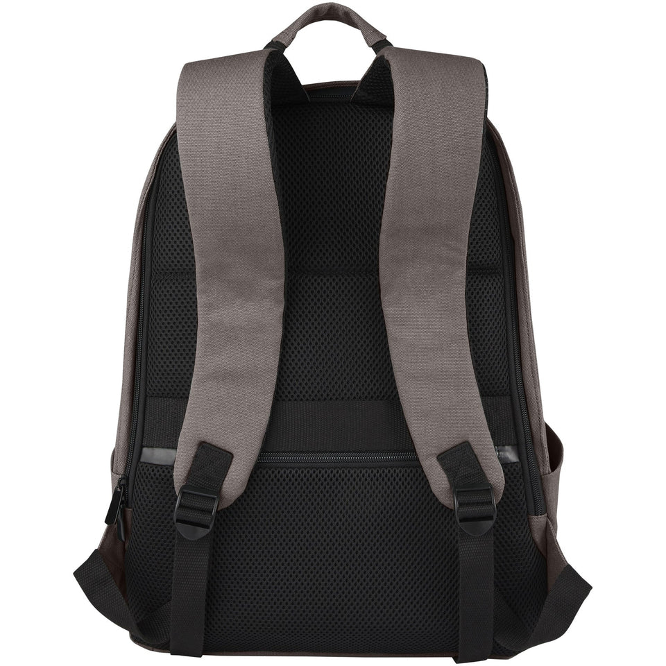 Zaino antifurto per portatile da 15,6" in canvas riciclato certificato GRS Joey - 18L personalizzato con logo - Pubblienne