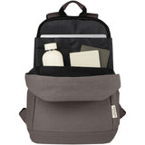 Zaino antifurto per portatile da 15,6" in canvas riciclato certificato GRS Joey - 18L personalizzato con logo - Pubblienne