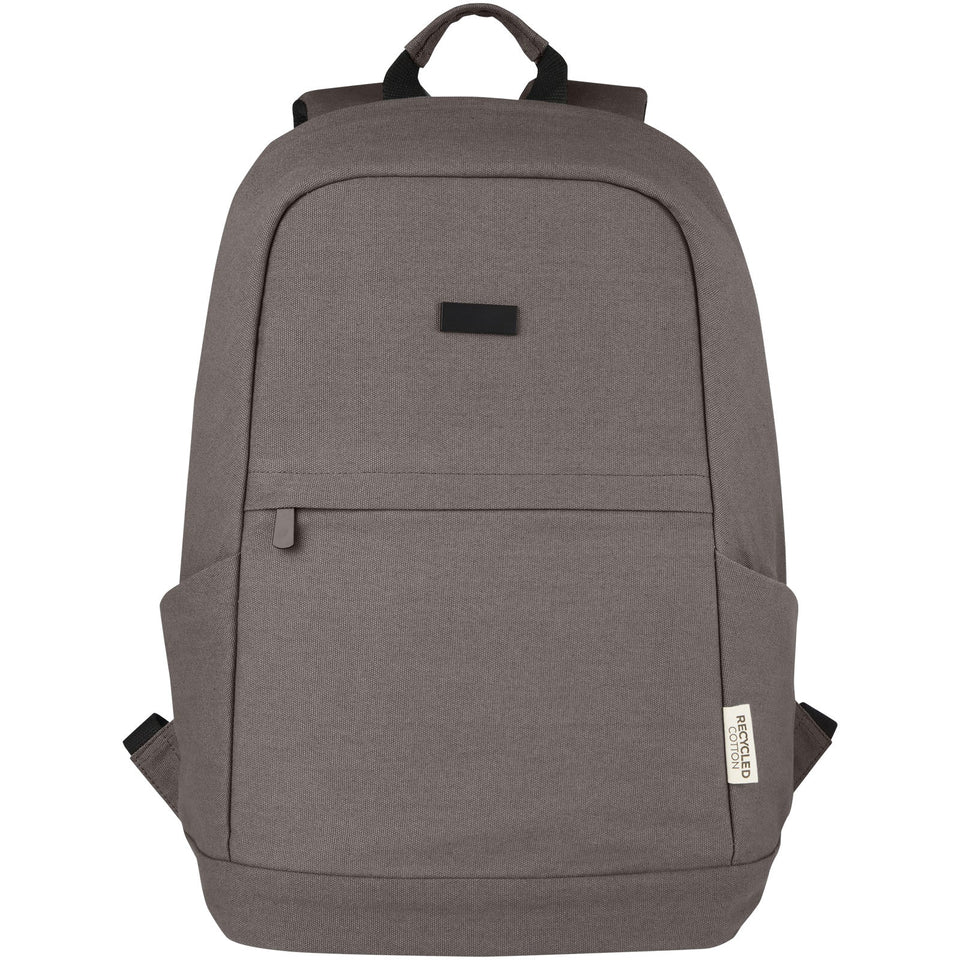 Zaino antifurto per portatile da 15,6" in canvas riciclato certificato GRS Joey - 18L personalizzato con logo - Pubblienne