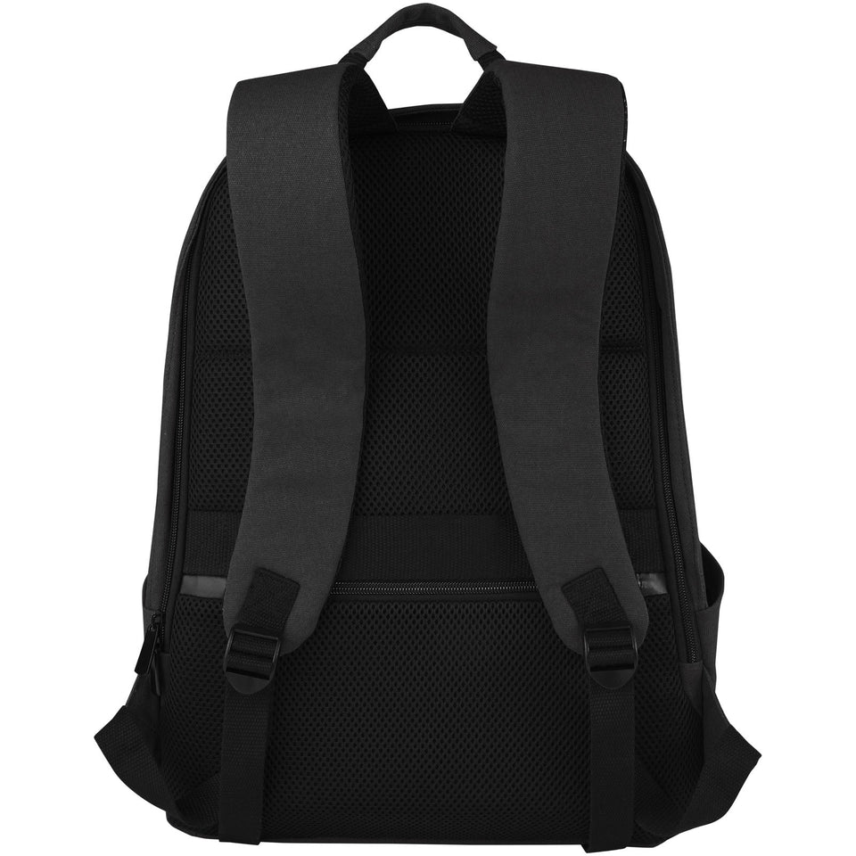 Zaino antifurto per portatile da 15,6" in canvas riciclato certificato GRS Joey - 18L personalizzato con logo - Pubblienne
