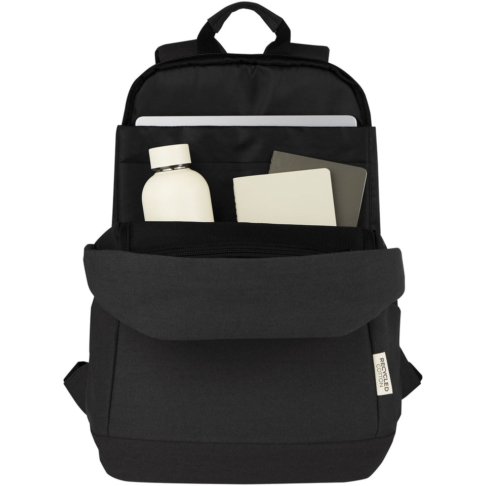 Zaino antifurto per portatile da 15,6" in canvas riciclato certificato GRS Joey - 18L personalizzato con logo - Pubblienne