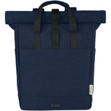 Zaino rolltop per portatile da 15" in canvas riciclato certificato GRS Joey - 15L personalizzato con logo - Pubblienne