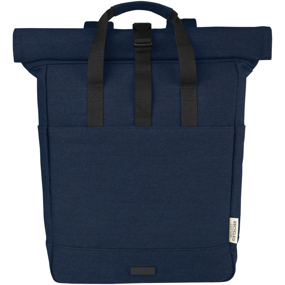 Zaino rolltop per portatile da 15" in canvas riciclato certificato GRS Joey - 15L personalizzato con logo - Pubblienne