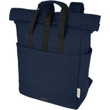 Zaino rolltop per portatile da 15" in canvas riciclato certificato GRS Joey - 15L personalizzato con logo - Pubblienne