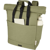 Zaino rolltop per portatile da 15" in canvas riciclato certificato GRS Joey - 15L personalizzato con logo - Pubblienne