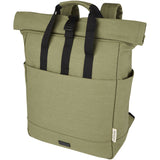 Zaino rolltop per portatile da 15" in canvas riciclato certificato GRS Joey - 15L personalizzato con logo - Pubblienne