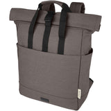 Zaino rolltop per portatile da 15" in canvas riciclato certificato GRS Joey - 15L personalizzato con logo - Pubblienne