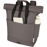 Zaino rolltop per portatile da 15" in canvas riciclato certificato GRS Joey - 15L personalizzato con logo - Pubblienne