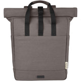 Zaino rolltop per portatile da 15" in canvas riciclato certificato GRS Joey - 15L personalizzato con logo - Pubblienne