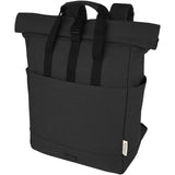 Zaino rolltop per portatile da 15" in canvas riciclato certificato GRS Joey - 15L personalizzato con logo - Pubblienne
