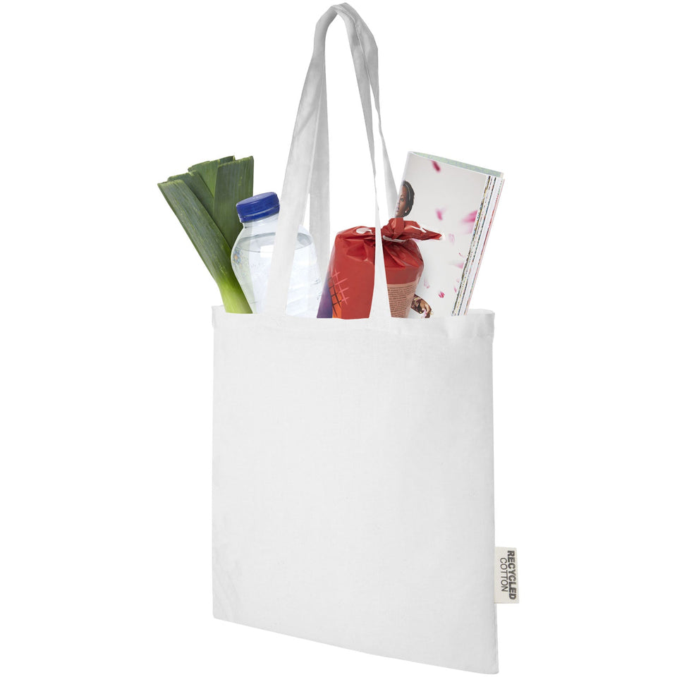 Tote bag in cotone riciclato GRS da 140 g/m2 Madras - 7L personalizzato con logo - Pubblienne