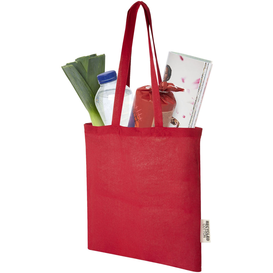Tote bag in cotone riciclato GRS da 140 g/m2 Madras - 7L personalizzato con logo - Pubblienne