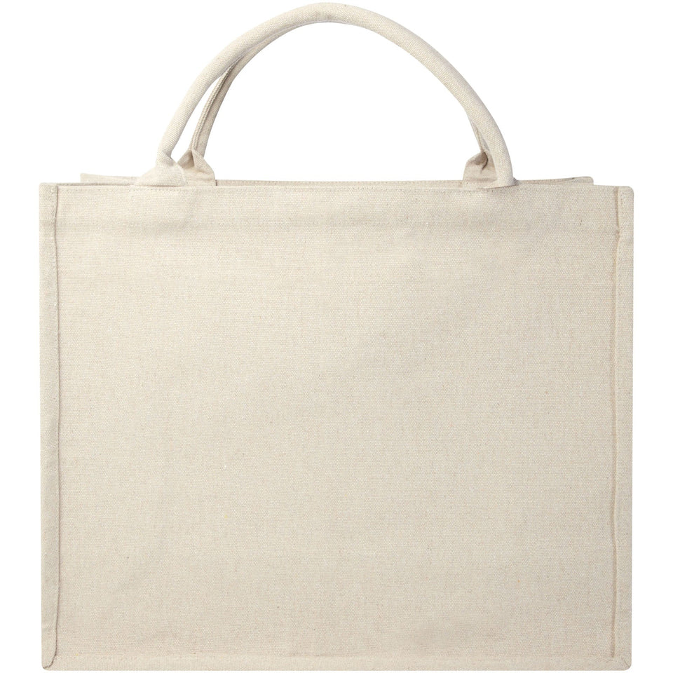 Tote bag per libri in materiale riciclato da 500 g/m² Page Aware™ personalizzato con logo - Pubblienne
