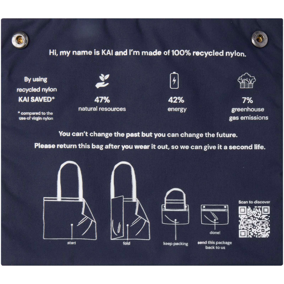 Tote bag circolare in materiale riciclato certificato GRS Kai personalizzato con logo - Pubblienne
