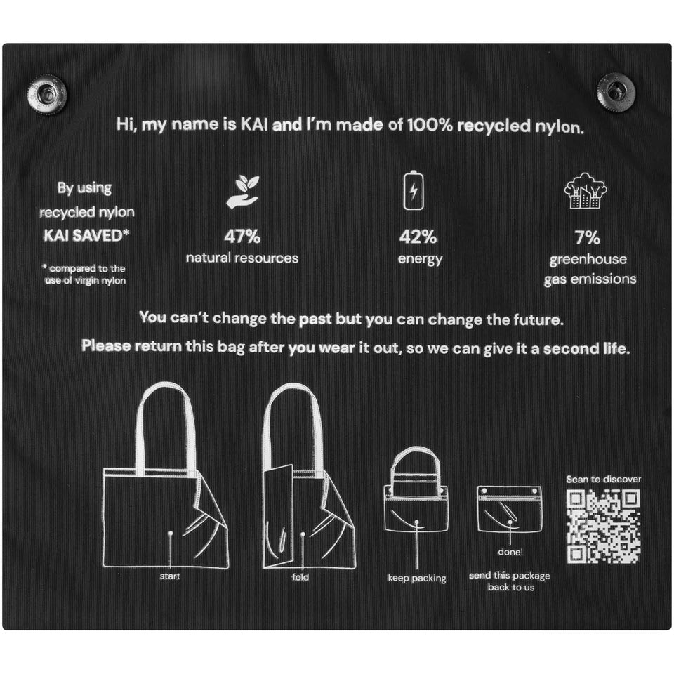 Tote bag circolare in materiale riciclato certificato GRS Kai personalizzato con logo - Pubblienne