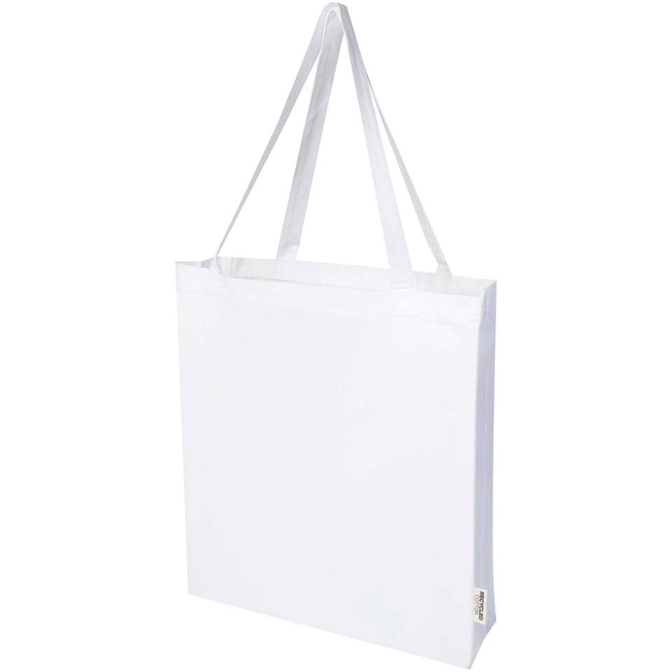 Tote bag a soffietto in cotone riciclato certificato GRS da 140 g/m² Madras - 12L personalizzato con logo - Pubblienne