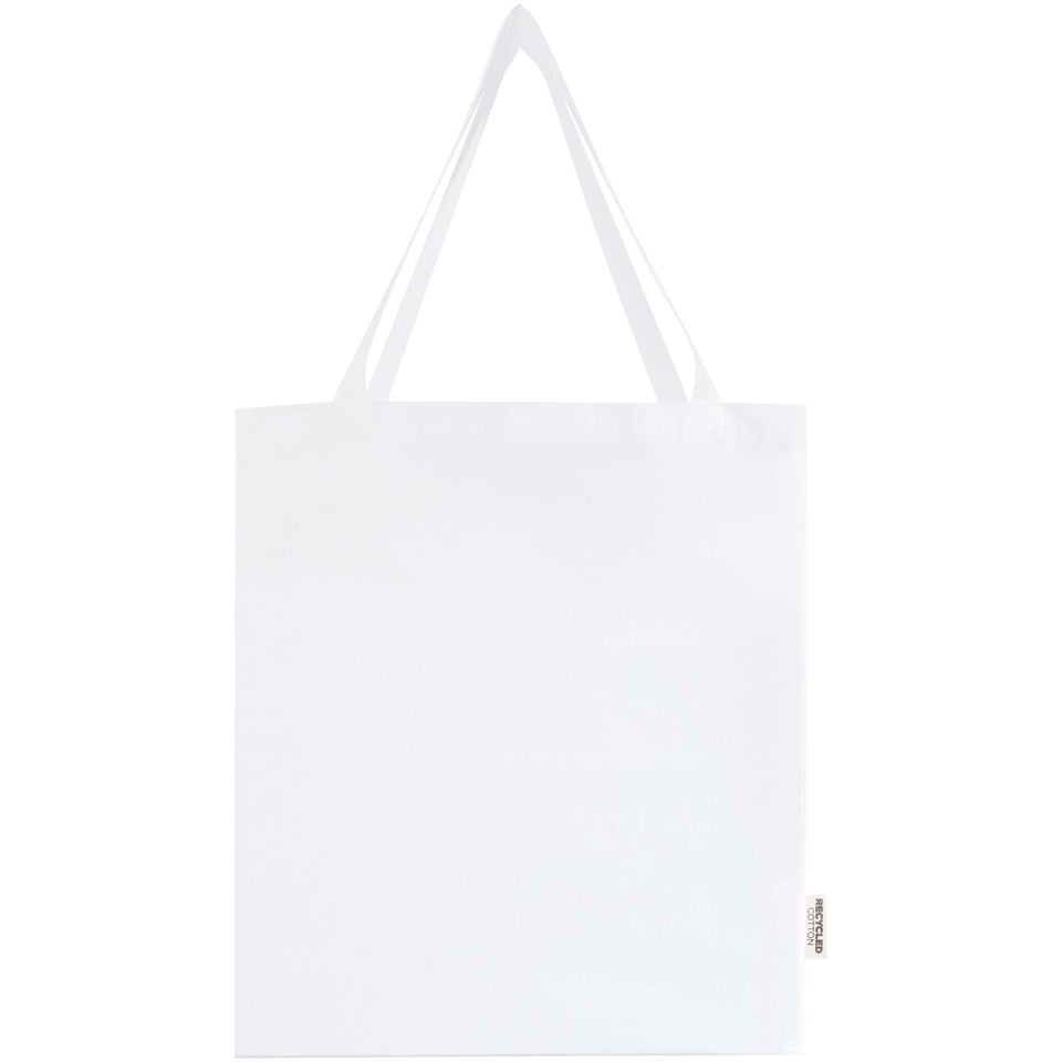 Tote bag a soffietto in cotone riciclato certificato GRS da 140 g/m² Madras - 12L personalizzato con logo - Pubblienne