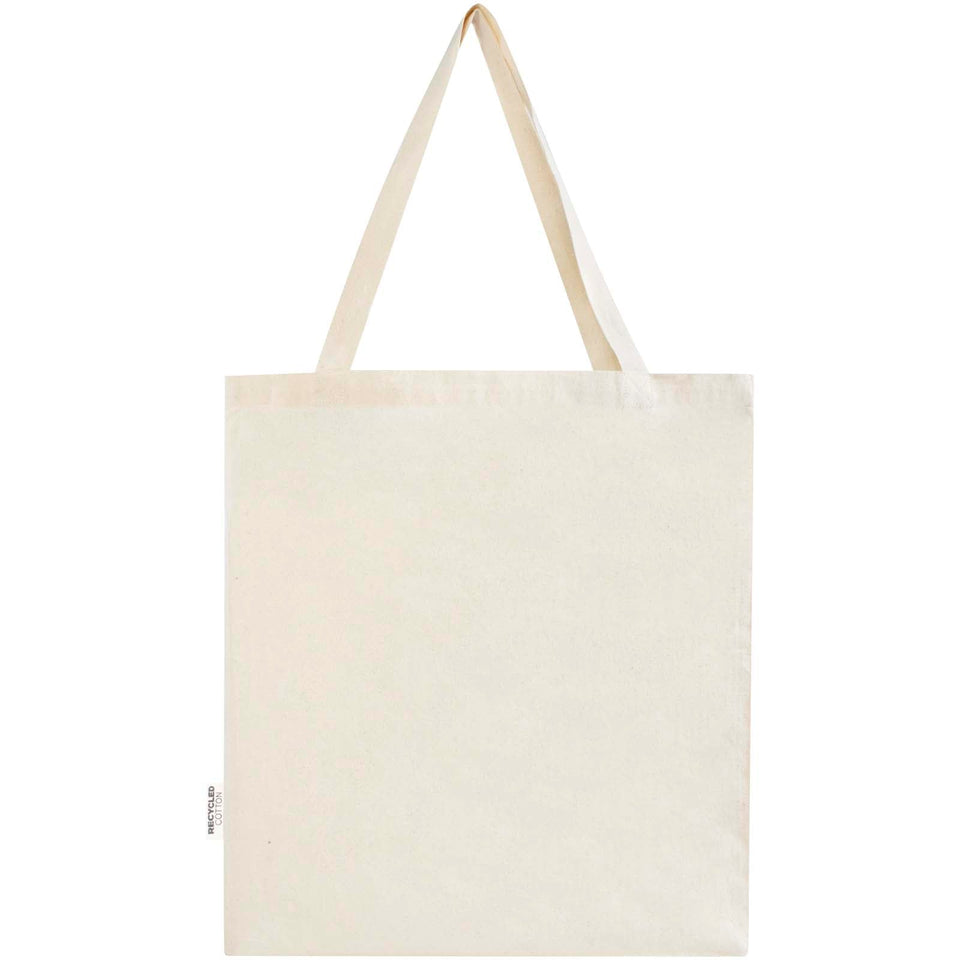 Tote bag a soffietto in cotone riciclato certificato GRS da 140 g/m² Madras - 12L personalizzato con logo - Pubblienne