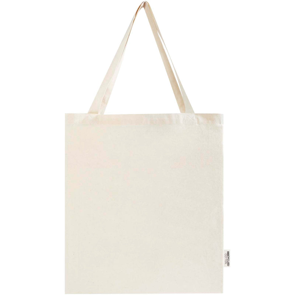 Tote bag a soffietto in cotone riciclato certificato GRS da 140 g/m² Madras - 12L personalizzato con logo - Pubblienne