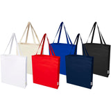 Tote bag a soffietto in cotone riciclato certificato GRS da 140 g/m² Madras - 12L personalizzato con logo - Pubblienne