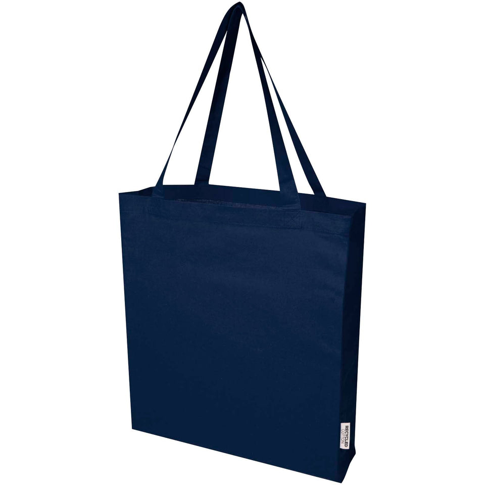 Tote bag a soffietto in cotone riciclato certificato GRS da 140 g/m² Madras - 12L personalizzato con logo - Pubblienne