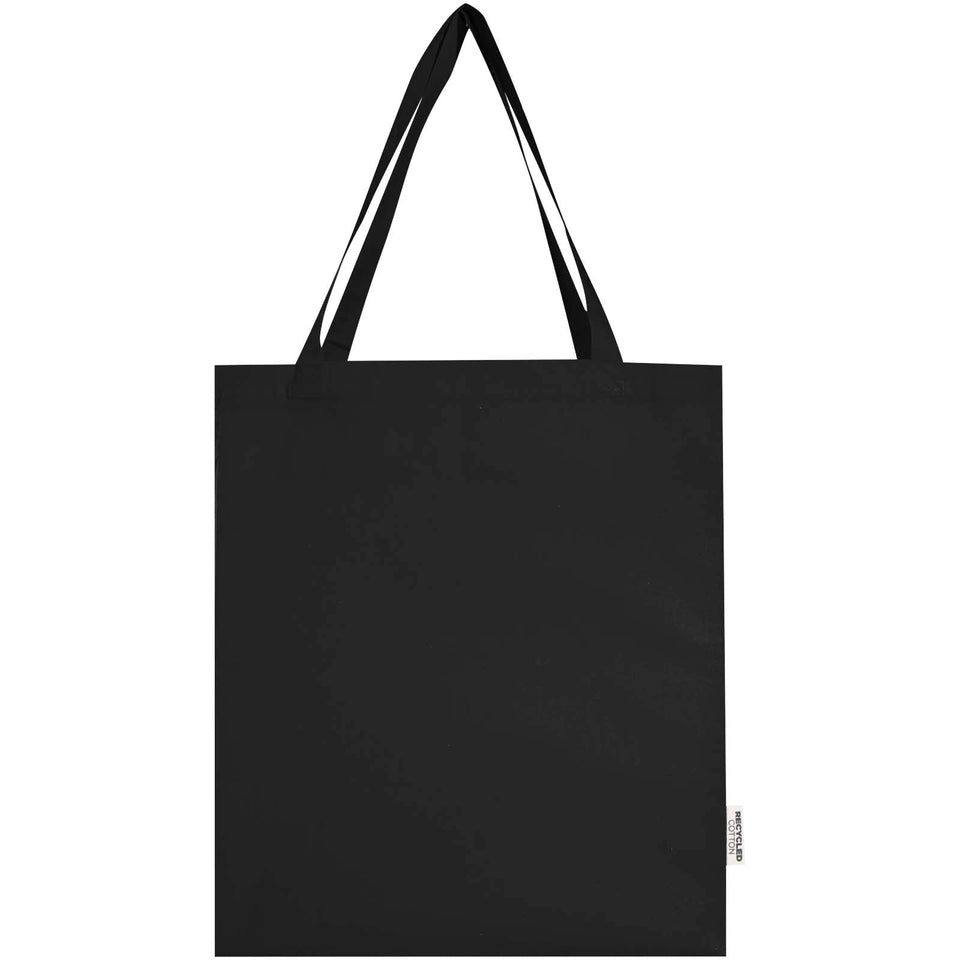 Tote bag a soffietto in cotone riciclato certificato GRS da 140 g/m² Madras - 12L personalizzato con logo - Pubblienne