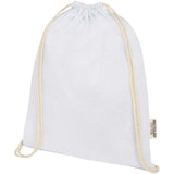 Borsa con cordoncino in cotone riciclato certificato GRS da 140 g/m² Oregon personalizzato con logo - Pubblienne
