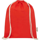Borsa con cordoncino in cotone riciclato certificato GRS da 140 g/m² Oregon personalizzato con logo - Pubblienne