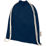 Borsa con cordoncino in cotone riciclato certificato GRS da 140 g/m² Oregon personalizzato con logo - Pubblienne