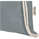 Borsa con cordoncino in cotone riciclato certificato GRS da 140 g/m² Oregon personalizzato con logo - Pubblienne